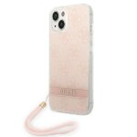 Guess GUOHCP14SH4STP iPhone 14 / 15 / 13 6.1" pink hardcase 4G Print Strap