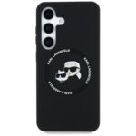 Case Karl Lagerfeld Silicone Double Heads And Circle MagSafe for Samsung Galaxy S25+ black - imagine 3