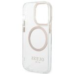 Guess GUHMP14XHTRMD iPhone 14 Pro Max 6,7" gold hard case Metal Outline Magsafe - imagine 7