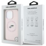 Case Karl Lagerfeld Silicone Double Heads And Circle MagSafe for iPhone 16 Pro pink - imagine 8