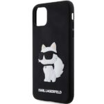 Karl Lagerfeld KLHCN613DRKHNK iPhone 11/ Xr 6.1" black hardcase Rubber Choupette 3D - imagine 6