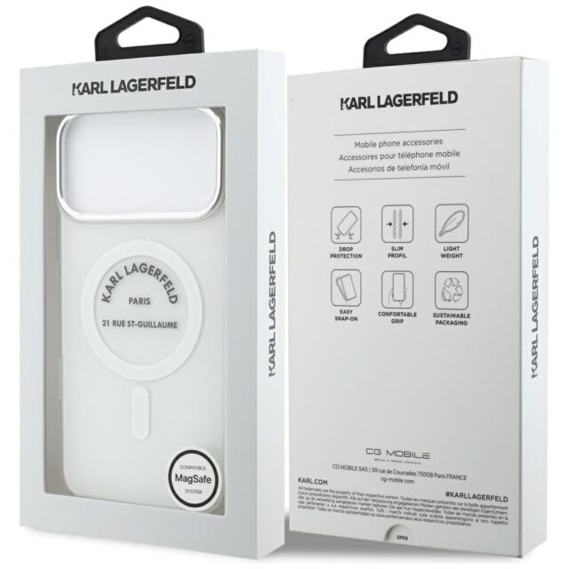 Karl Lagerfeld IML Karl RSG Logo MagSafe Case for iPhone 17 Pro Max Transparent - imagine 8