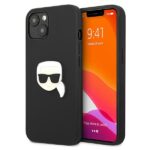 Karl Lagerfeld KLHCP13SPKMK iPhone 13 mini 5,4" black hardcase Leather Ikonik Karl`s Head Meta