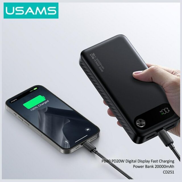 USAMS PB80 Power Bank PD20W 20000mAh white - imagine 6