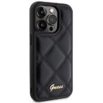 Guess GUHCP15LPSQSQSK iPhone 15 Pro 6.1" black hardcase Quilted Metal Logo - imagine 4
