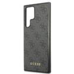 Guess GUHCS22LG4GFGR S22 Ultra S908 grey hard case 4G Metal Gold Logo - imagine 6