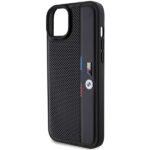 Case BMW BMHCP15M23PUPVK iPhone 15 Plus / 14 Plus 6.7" black hardcase Perforated Tricolor Line - imagine 6