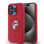 Karl Lagerfeld KLHMP15LSCMKCRHR iPhone 15 Pro 6.1" red hardcase Silicone Karl&Choupette Heads Ring