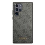 Guess GUHCS22LG4GFGR S22 Ultra S908 grey hard case 4G Metal Gold Logo - imagine 3