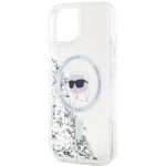 Karl Lagerfeld KLHMP15SLGKISGH iPhone 15 /14 / 13 6.1" hardcase transparent Liquid Glitter Karl Head - imagine 6