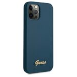 Guess GUHCP12MLSLMGBL iPhone 12/12 Pro 6,1" blue hardcase Metal Logo Script - imagine 4