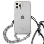 Guess GUHCP12LKC4GSSI iPhone 12 Pro Max 6,7" Transparent hardcase 4G Silver Chain - imagine 3