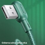 USAMS U57 Angled Cable MicroUSB 1.2m 2A green SJ458USB02 (US-SJ458) - imagine 5