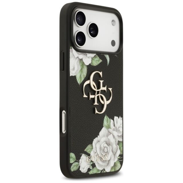 Case Guess Grained Roses & Big 4G Logo for iPhone 17 Pro Max black - imagine 4