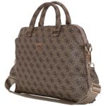 Bag Guess 4G Zipper Pocket Triangle Logo 15" brown - imagine 3
