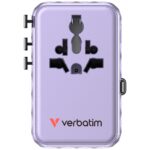 Verbatim Travel Adapter EU/UK/US GaN   2xUSB-C/2xUSB-A/1xUSB-C PD 100W purple 30193 - imagine 4