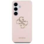 Case Guess Silicone Big 4G Logo Bottom Script Samsung Galaxy S25 pink - imagine 3