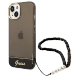 Guess GUHCP14MHGCOHK iPhone 14 Plus / 15 Plus 6.7" black hardcase Translucent Pearl Strap
