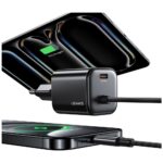 USAMS JC Series CC264 30W GaN Mini Fast Charger 2xUSB-C Black - imagine 5