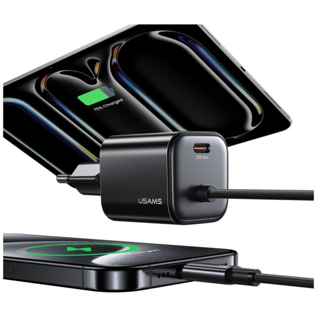 USAMS JC Series CC264 30W GaN Mini Fast Charger 2xUSB-C Black - imagine 5