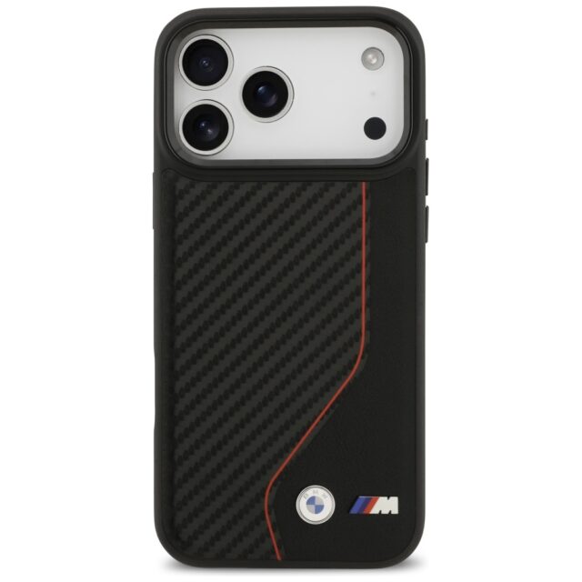 Case BMW M Carbon Line & Logo MagSafe for iPhone 17 Pro Max red - imagine 3