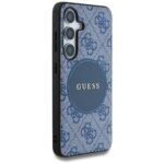 Case Guess 4G Round Patch Classic Logo MagSafe to Samsung Galaxy S25 blue - imagine 4