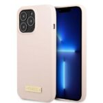 Guess GUHMP13LSPLP iPhone 13 Pro / 13 6,1" pink hard case Silicone Logo Plate MagSafe