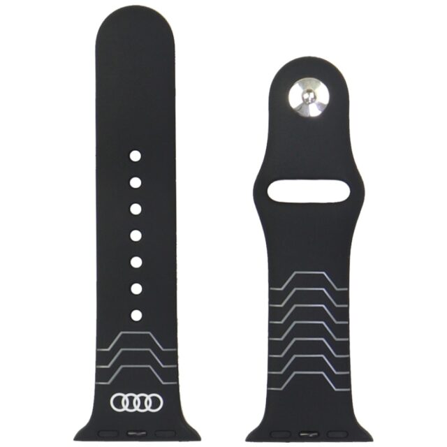 Strap Audi Geometric Pattern Silicone Watch Strap for Apple Watch 40/41/42mm black - imagine 3