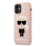 Karl Lagerfeld KLHCP12SSLFKPI iPhone 12 mini 5,4" hardcase light pink Silicone Iconic - imagine 2