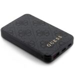 Guess Powerbank 15W GUPB5LP4GEGK 5000mAh black 4G Leather Metal Logo - imagine 3