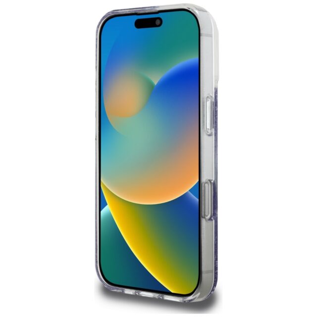 Guess HC Resin Bottom Glitter Case for iPhone 16 Pro Max MagSafe Purple - imagine 5