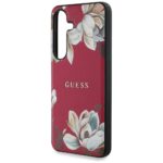 Case Guess Grained Printed Flower Pattern MagSafe for Samsung Galaxy S25 fuchsia - imagine 6