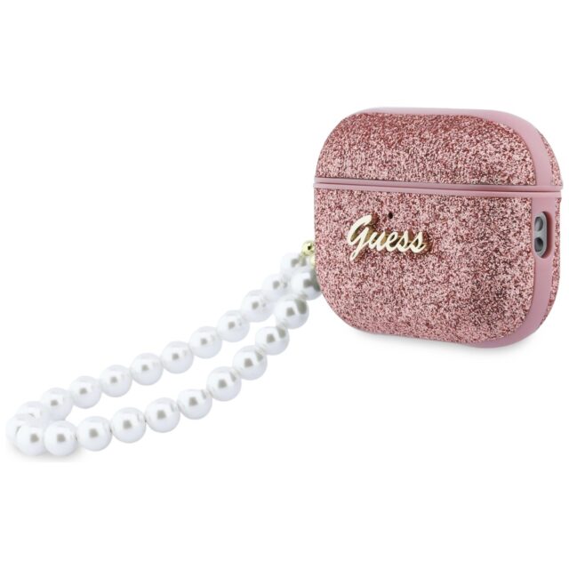 Case Guess Glitter Pearl Strap for  AirPods Pro 3 pink - imagine 3