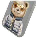 Nimmy case iPhone 15 Pro 6.1" gray Cool&Cute 2.0 Bear - imagine 8