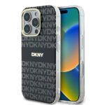 DKNY DKHMP16XHRHSEK iPhone 16 Pro Max 6.9" black hardcase Repeat Texture Pattern With Stripe