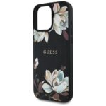 Case Guess Grained Printed Flower Pattern MagSafe for iPhone 16 Pro black - imagine 6