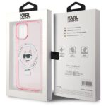 Karl Lagerfeld KLHMP15SHMRSCHP iPhone 15/ 14 / 13 6.1" pink hardcase Ring Stand Choupette Head - imagine 8