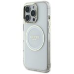 Case Guess IML Metal Colored Circle Classic Logo MagSafe for iPhone 16 Pro Max white - imagine 2