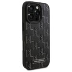 Karl Lagerfeld KLHMP16LPKHPORPK iPhone 16 Pro 6.3" hardcase black Leather Monogram Metal Logo - imagine 4