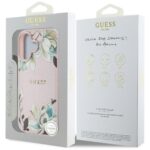 Case Guess Grained Printed Flower Pattern MagSafe for iPhone 16 pink - imagine 8