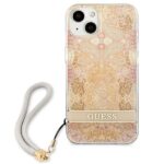 Guess GUHCP13SHFLSD iPhone 13 mini 5,4" gold hardcase Flower Strap - imagine 3