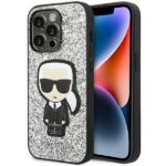 Karl Lagerfeld KLHCP14LGFKPG iPhone 14 Pro 6,1" hardcase silver Glitter Flakes Ikonik