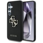 Case Guess Grained Big 4G Logo Small Classic Logo to Samsung Galaxy S25 black