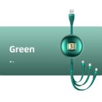 USAMS cable U69 3-in-1 1m green (Lightning/microUSB/USB-C) SJ508USB03 (US-SJ508) - imagine 6