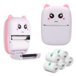 Extralink Set | EPP-001 Pink thermal printer + Self-adhesive thermal paper 5 rolls |