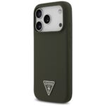 Case Guess Silicone Triangle Logo MagSafe for iPhone 17 Pro khaki - imagine 2