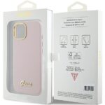 Guess GUHCP15SSMBSLP iPhone 15 / 14 / 13 6.1" pink hardcase Silicone Script Metal Logo & Frame - imagine 8