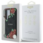 Guess Leather 4G Flowers Print Metal Classic Logo MagSafe Case Samsung Galaxy S25 Ultra black - imagine 8