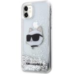 Karl Lagerfeld KLHCN61LNCHCS iPhone 11/XR silver hardcase Glitter Choupette Head - imagine 2