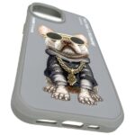 Nimmy case iPhone 15 6.1" gray Glasses Cool Dog - imagine 9
